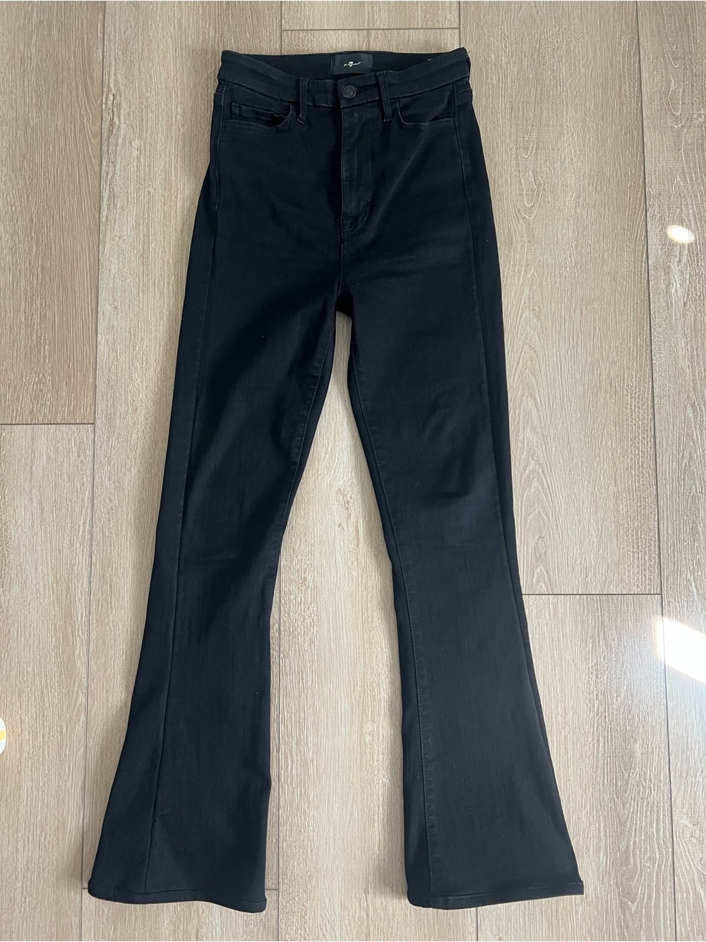 7 For All Mankind Black Denim Jeans Ultra High Rise Flared Bootcut size 25 women